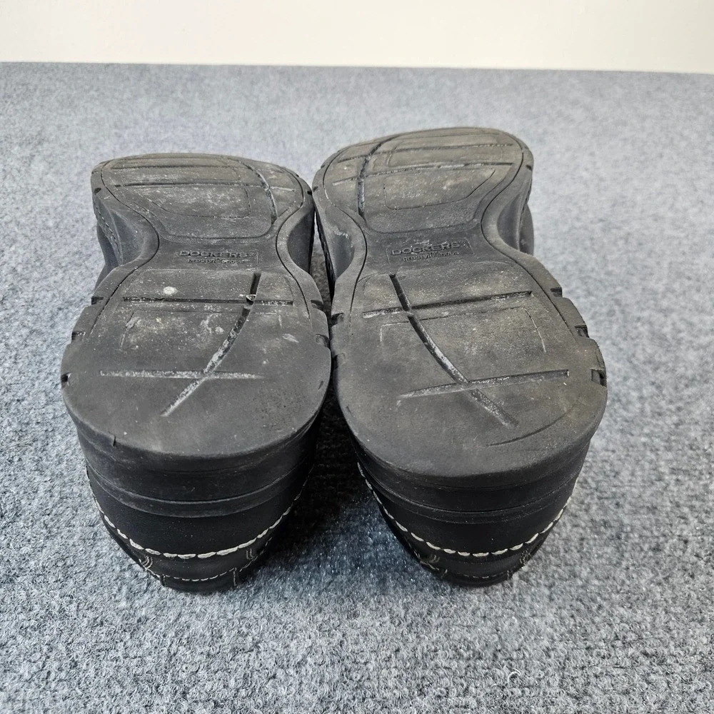 Dockers Mens Prostyle Black Leather Slip On Loafers Square Toe Shoes‎ 12W